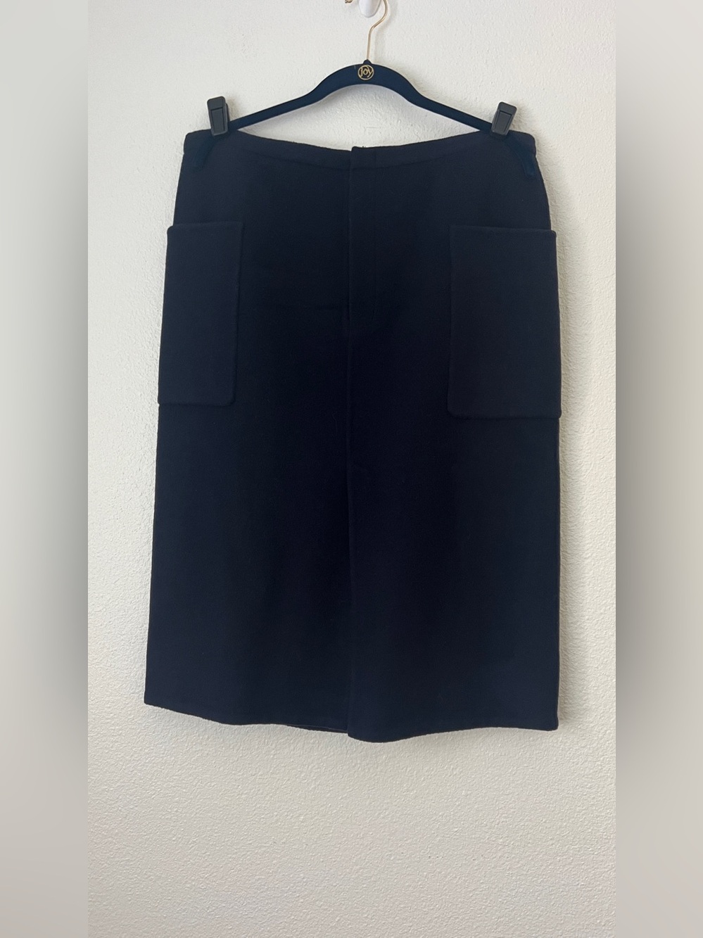 Vince Deep Caspian Brushed Wool Blend Pencil Midi Skirt Pockets Slit Size 12
